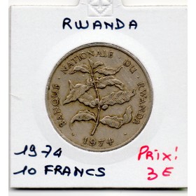 Rwanda 10 Francs 1974 TTB, KM.14 caféier