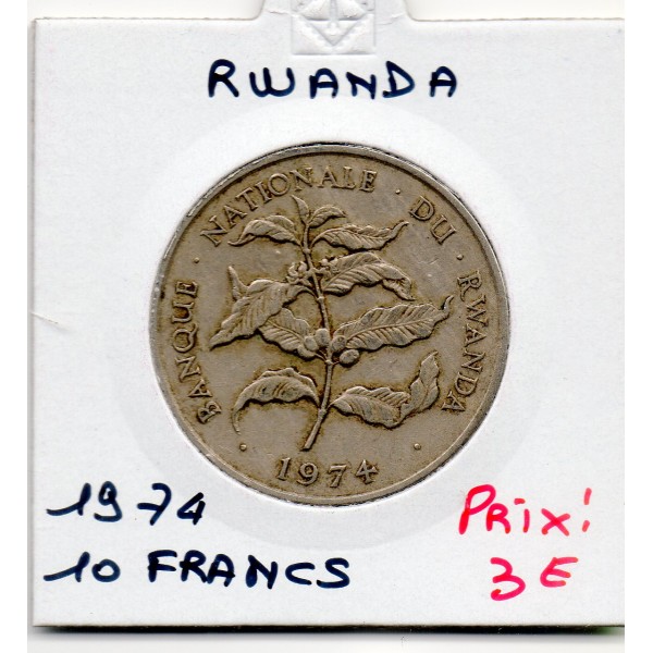 Rwanda 10 Francs 1974 TTB, KM.14 caféier