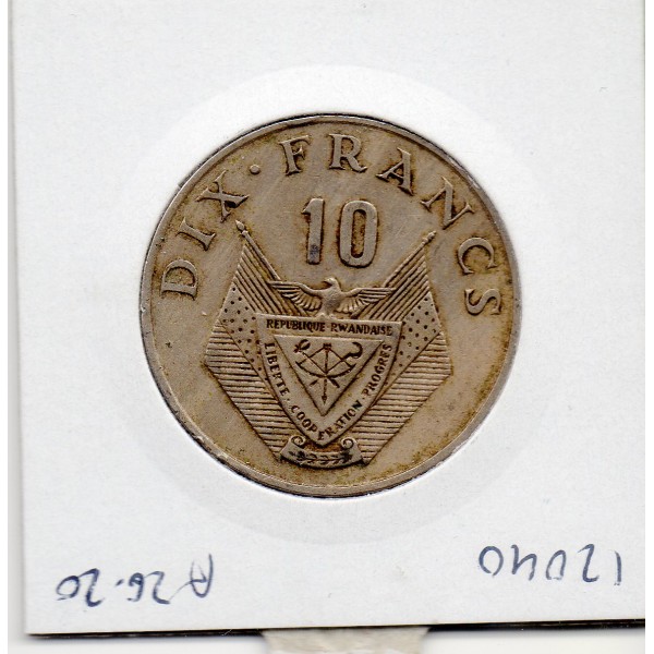 Rwanda 10 Francs 1974 TTB, KM.14 caféier