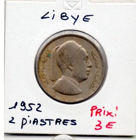 Libye 2 piastres 1952 TTB, KM.5 Idris 1er