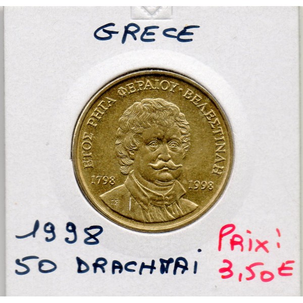 Grece 50 Drachmai 1998 Sup, KM.171 Rigas Féréos