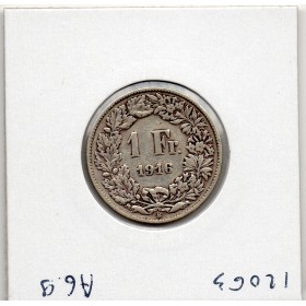 Suisse 1 franc 1916 TTB, KM.24 Helvetia debout