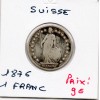 Suisse 1 franc 1876 TB, KM.24 helvetia Debout