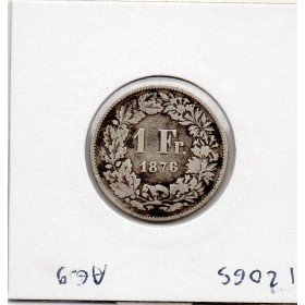 Suisse 1 franc 1876 TB, KM.24 helvetia Debout