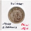 Suisse 2 francs 1945 TTB, KM.21 Helvetia Debout