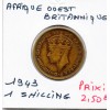 Afrique Ouest Britannique 1 Shilling 1943 TTB KM.23 Georges VI