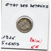 Etablissement des Détroits 5 cents 1926 TTB, KM.36 Georges V