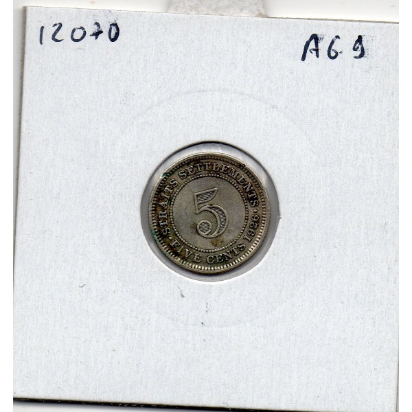 Etablissement des Détroits 5 cents 1926 TTB, KM.36 Georges V