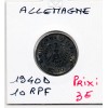 Allemagne 10 reichspfennig 1940 D, TTB KM.101 Munich