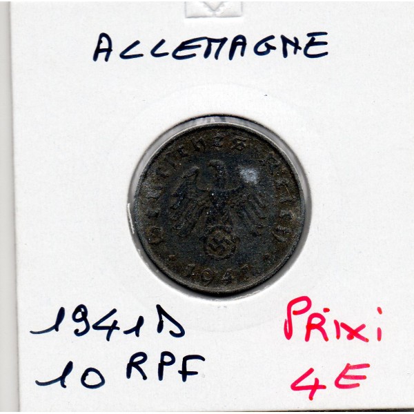 Allemagne 10 reichspfennig 1941 D, TTB KM.101 Munich