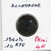 Allemagne 10 reichspfennig 1941 D, TTB KM.101 Munich