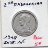 Madagascar 2 francs 1948 Sup, Lec.103