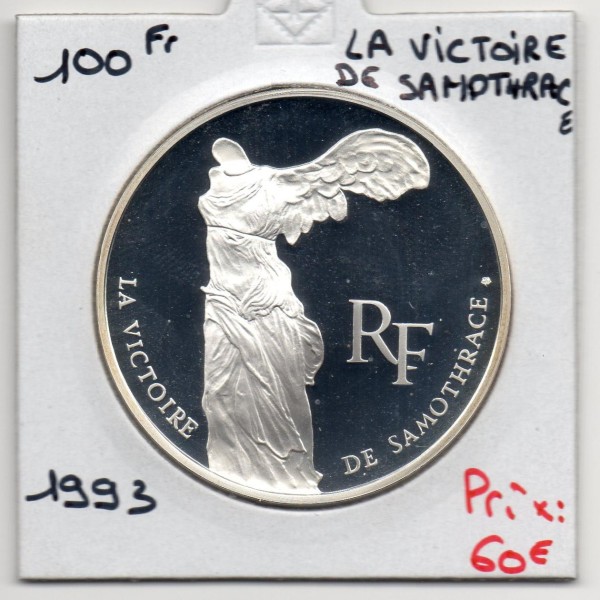100 francs Argent, BE, 1993, La Victoire de Samothrace