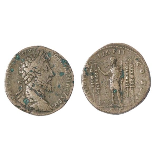 Sesterce de Marc Aurèle (165), ric.908 empereur 4 étendards atelier Rome