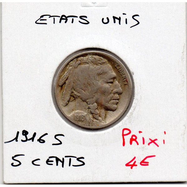 Etats Unis 5 cents 1916 S TTB, KM.134 Buffalo