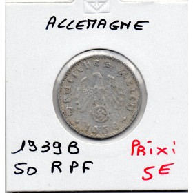 Allemagne 50 reichspfennig 1939 B, TTB KM.96 Hanovre