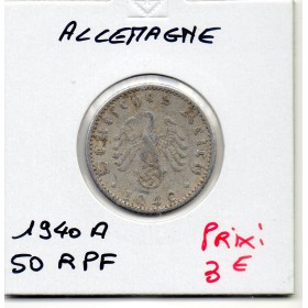 Allemagne 50 reichspfennig 1940 A, TTB KM.96 Berlin