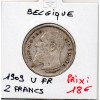 Belgique 2 Francs 1909 en Français TTB, KM.58 Leopold II