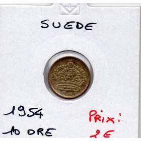 Suède 10 Ore 1954 Sup, KM.823 Gustav VI Adolf