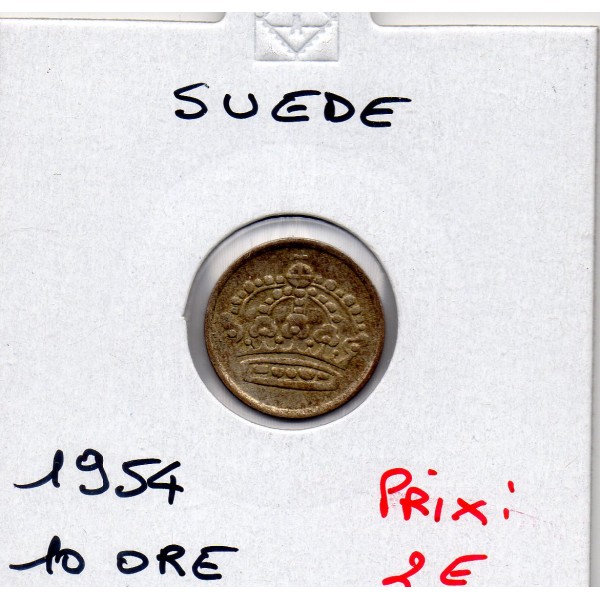 Suède 10 Ore 1954 Sup, KM.823 Gustav VI Adolf