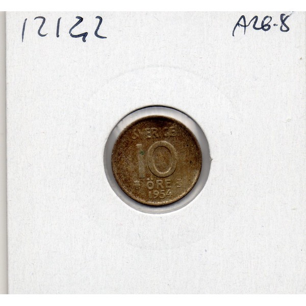Suède 10 Ore 1954 Sup, KM.823 Gustav VI Adolf