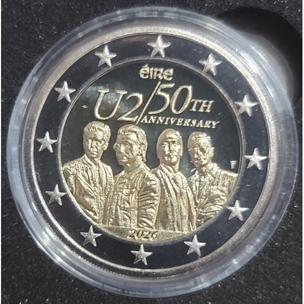 2 euro commémorative BE, Irlande 2026, 50 ans du Groupe U2, Belle Epreuve