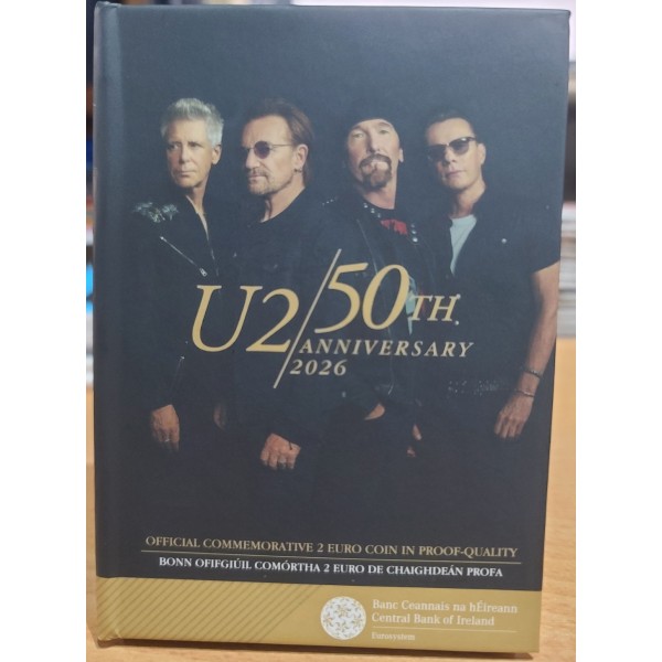 2 euro commémorative BE, Irlande 2026, 50 ans du Groupe U2, Belle Epreuve