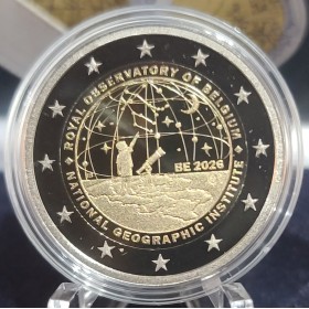 2 euro commémorative, Belgique 2026, Institue géographique & Observatoire royal, Belle Epreuve