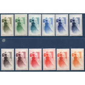 lot de 12 vignettes officielles marianne de Gandon femme à l'ombrelle numéro 19