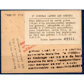 Timbre France Yvert No 883 sur carte lettre gréve de saumur