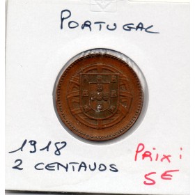 Portugal 2 centavos 1918 TTB, KM.568 première république