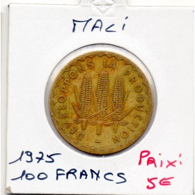 Mali 100 francs 1975 TTB, KM.10 3 épis de Mais