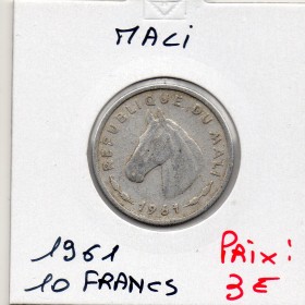 Mali 10 francs maliens 1961 TB, KM.3 Cheval