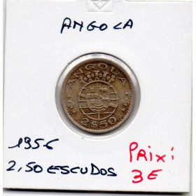 Angola 2 1/2 escudos 1956 TTB, KM.77 Colonie