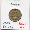 Suède 50 Ore 1954 TTB, KM.825 Gustaf VI Adolf
