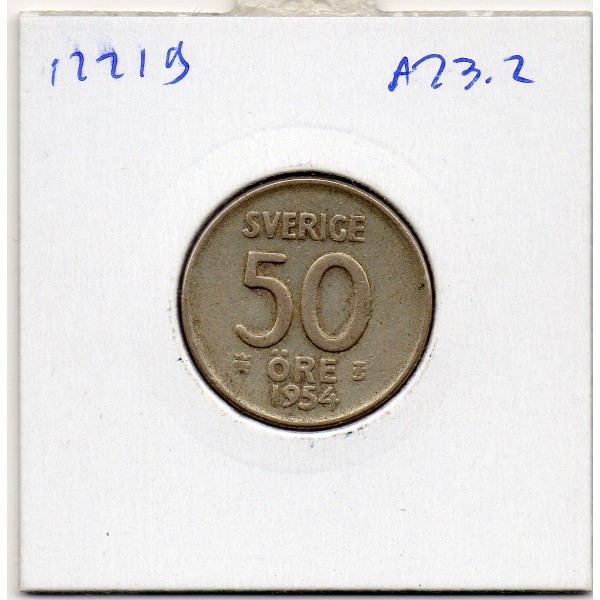 Suède 50 Ore 1954 TTB, KM.825 Gustaf VI Adolf