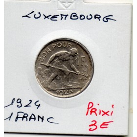Luxembourg 1 franc 1924 Spl, KM.35 Charlotte