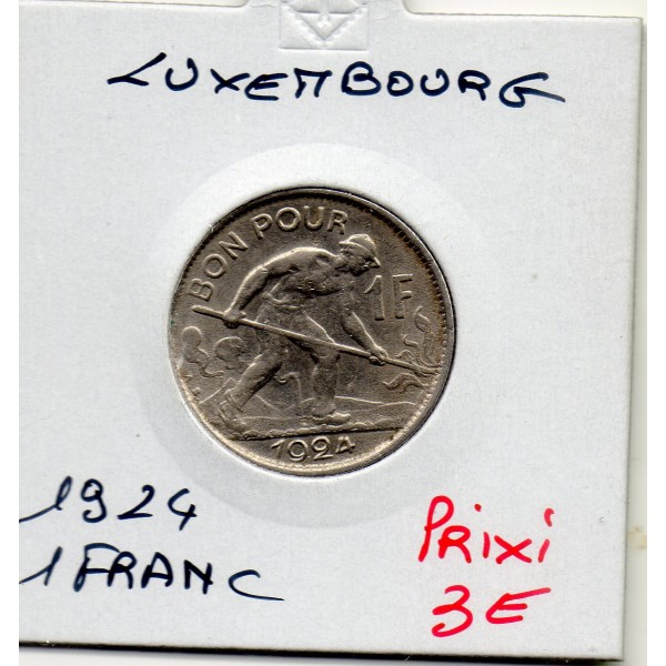 Luxembourg 1 franc 1924 Spl, KM.35 Charlotte