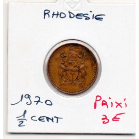 Rhodésie 1/2 cent 1970 TTB, KM.9 armoiries