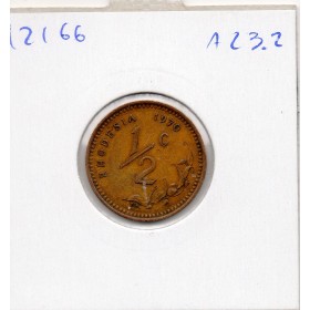 Rhodésie 1/2 cent 1970 TTB, KM.9 armoiries