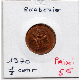 Rhodésie 1/2 cent 1970 Sup, KM.9 armoiries