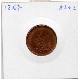 Rhodésie 1/2 cent 1970 Sup, KM.9 armoiries