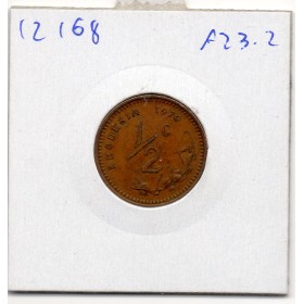 Rhodésie 1/2 cent 1970 TTB, KM.9 armoiries