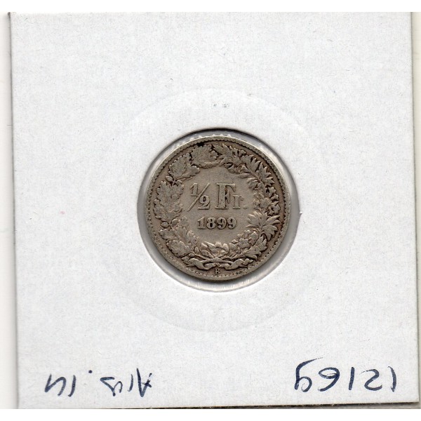 Suisse 1/2 franc 1899 TB, KM.23 Helvetia debout
