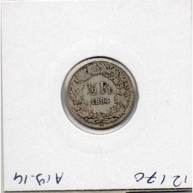 Suisse 1/2 franc 1894 TB, KM.23 Helvetia debout