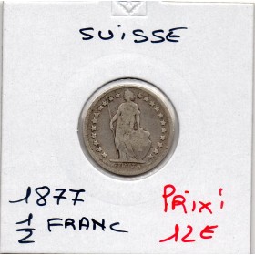 Suisse 1/2 franc 1877 B+, KM.23