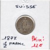 Suisse 1/2 franc 1877 B+, KM.23