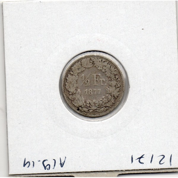 Suisse 1/2 franc 1877 B+, KM.23