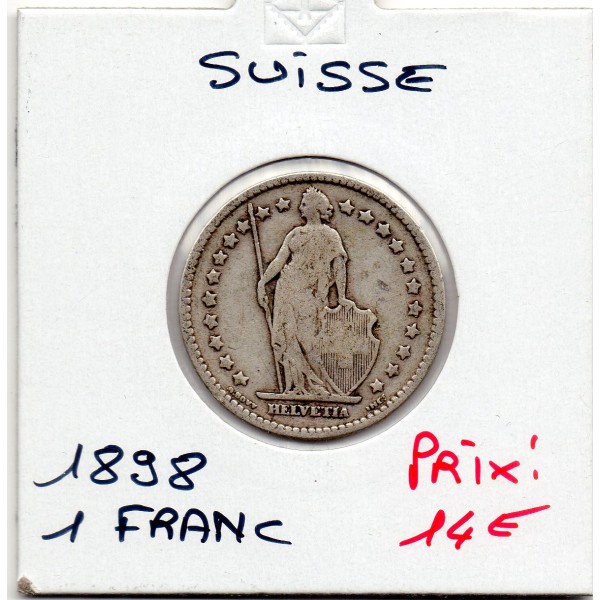 Suisse 1 franc 1898 TB, KM.24