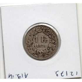 Suisse 1 franc 1875 TB-, KM.24